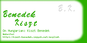 benedek kiszt business card